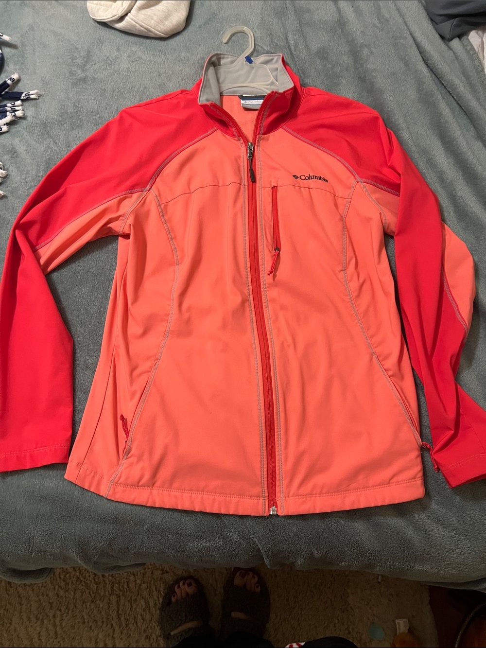Columbia Women's Coral and Red Softshell Utility Jacket